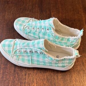 Corkys Aqua Checkered Sneakers